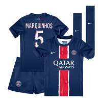 Dětský fotbalový dres Paris Saint-Germain Marquinhos #5 2024-25 Domácí Krátký Rukáv (+ trenýrky)